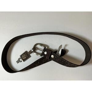 Roper XL Brown Embossed Leather Belt